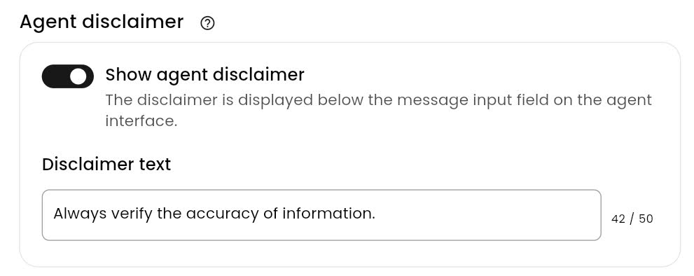 Agent Disclaimer