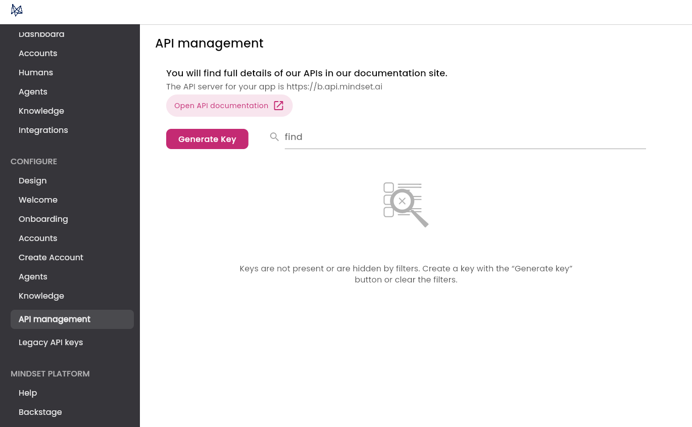 Generate a new API Key